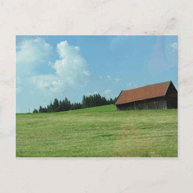Carte Postale Vieille grange à flanc de colline (Devant)