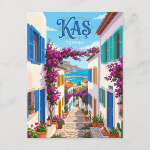 Carte Postale Vieille ruelle de Kaş, Turquie