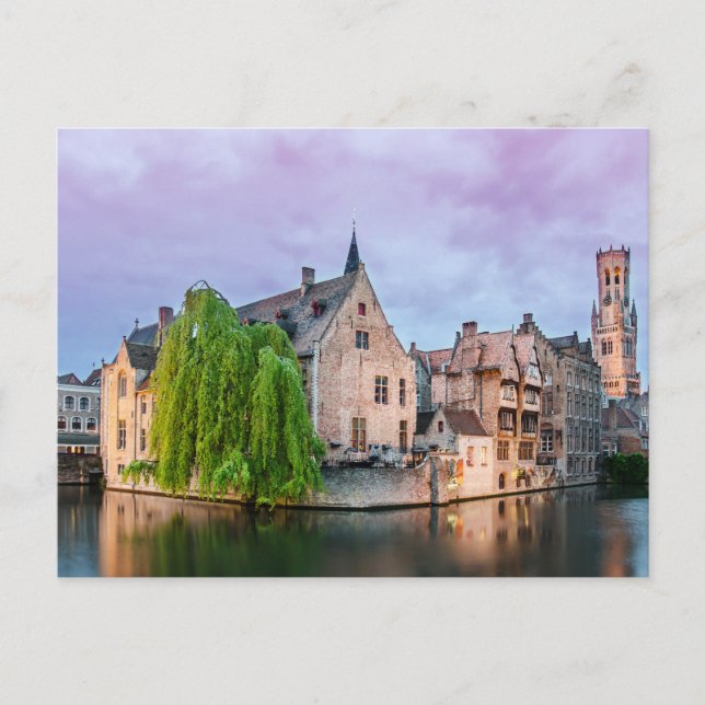 Carte Postale Vieille ville de Bruges et tour du Beffroi (Devant)