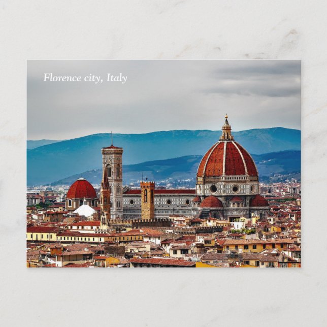 Carte Postale Vieille ville de Florence, horizon de l'Italie (Devant)