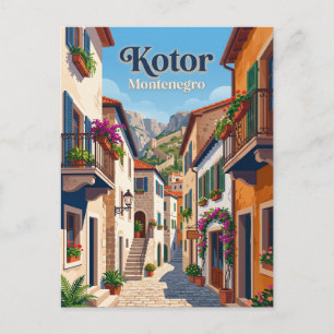 Carte Postale Vieille ville de Kotor, ruelle du Monténégro