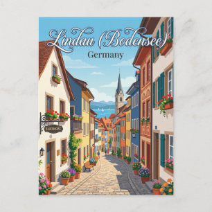 Carte Postale Vieille ville de l'île de Lindau, Allemagne