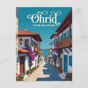 Carte Postale Vieille ville d'Ohrid Macédoine du Nord