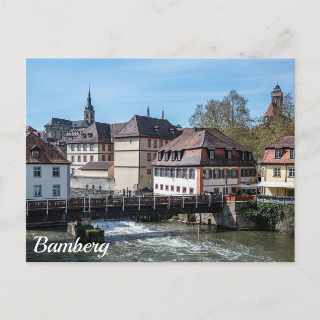 Carte Postale Vieille ville historique et rivière en Bamberg, Al (Devant)