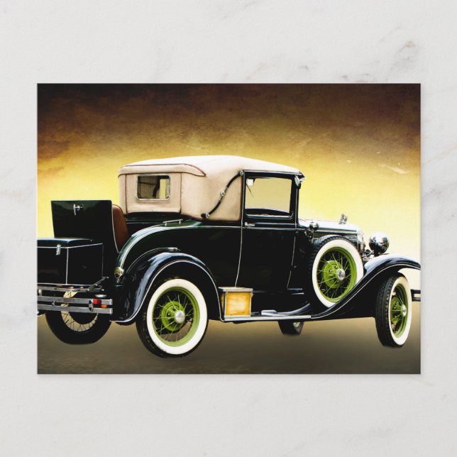 carte postale vieille voiture (Devant)