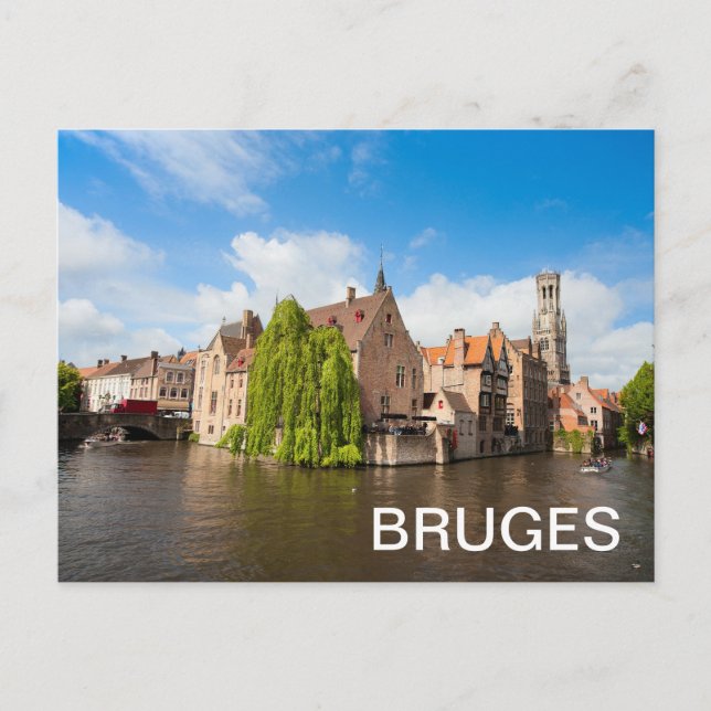 Carte Postale Vieilles maisons en Bruges, Belgique (Devant)