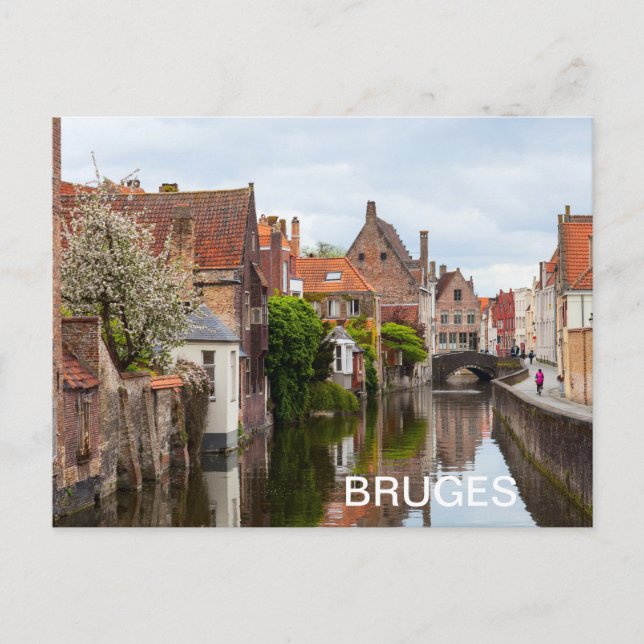 Carte Postale Vieilles maisons en Bruges, Belgique (Devant)
