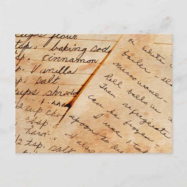 Carte Postale vieilles recettes familiales (Devant)