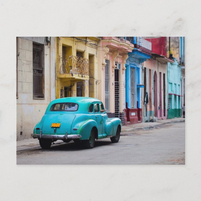 Carte Postale Vieilles voitures dans les rues de La Havane (Devant)