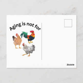 Carte Postale Vieillir n'est pas pour les poulets. poulets, humo