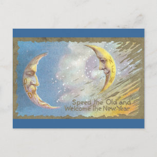 Carte Postale Vielle Lune et Nouvelle Lune