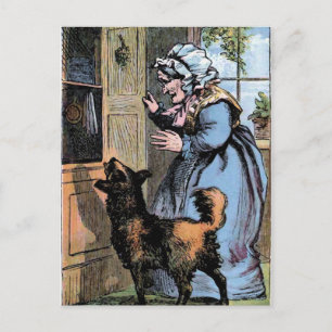 Carte Postale Vielle mère Hubbard et son chien