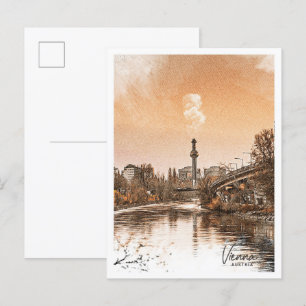 Carte Postale Vienne Autriche Belle couleur Sketch Paysage