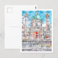 Vienne Autriche célèbre Travel Place Aquarelle