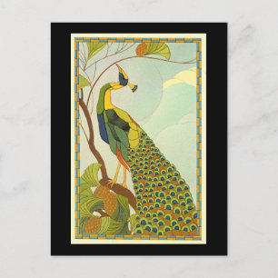 Carte Postale Viennese Art Nouveau Peacock