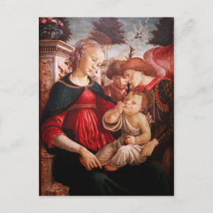 Carte Postale 'Vierge à l'enfant et deux anges'
