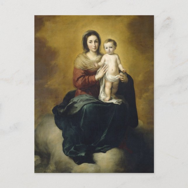 Carte Postale Vierge à l'enfant par Bartolome Esteban Murillo (Devant)
