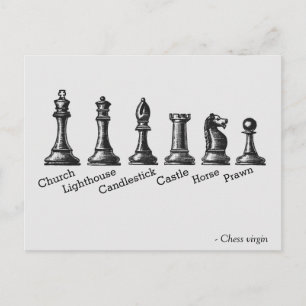 Carte Postale Vierge aux échecs drôle