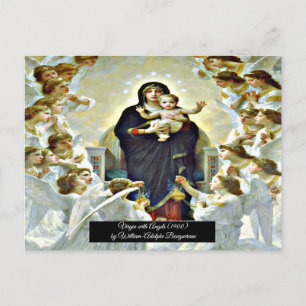 Carte Postale Vierge avec Angels Bouguereau