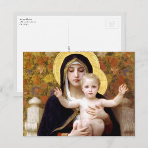 Carte Postale Vierge des Lilies, William-Adolphe Bouguereau