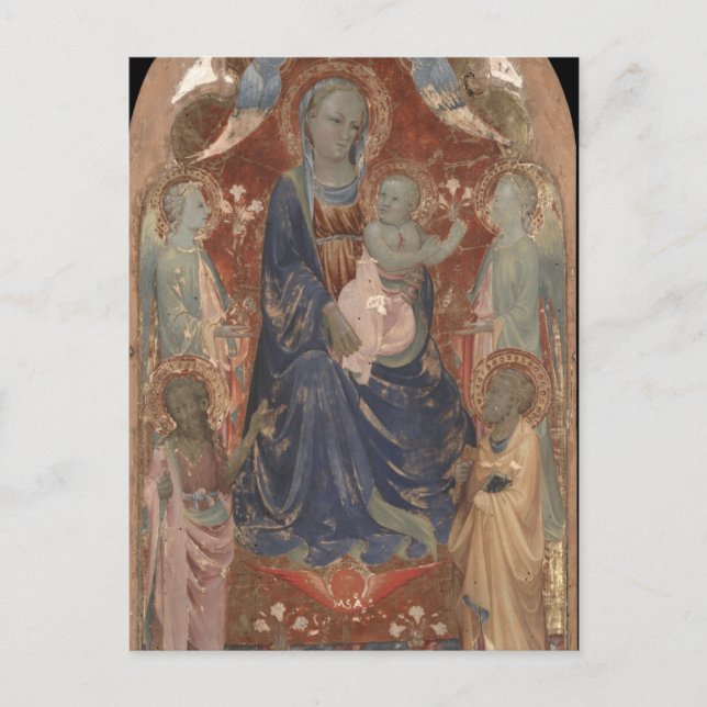 Carte Postale Vierge et enfant avec Saint John par Rossello (Devant)