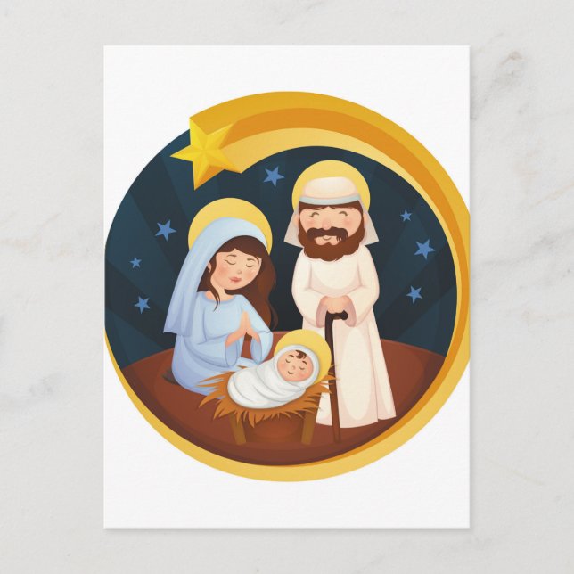 Carte Postale Vierge Marie Noël de la Nativité Jésus (Devant)