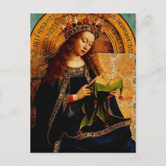 Carte Postale Vierge Marie par Jan van Eyck (Devant)
