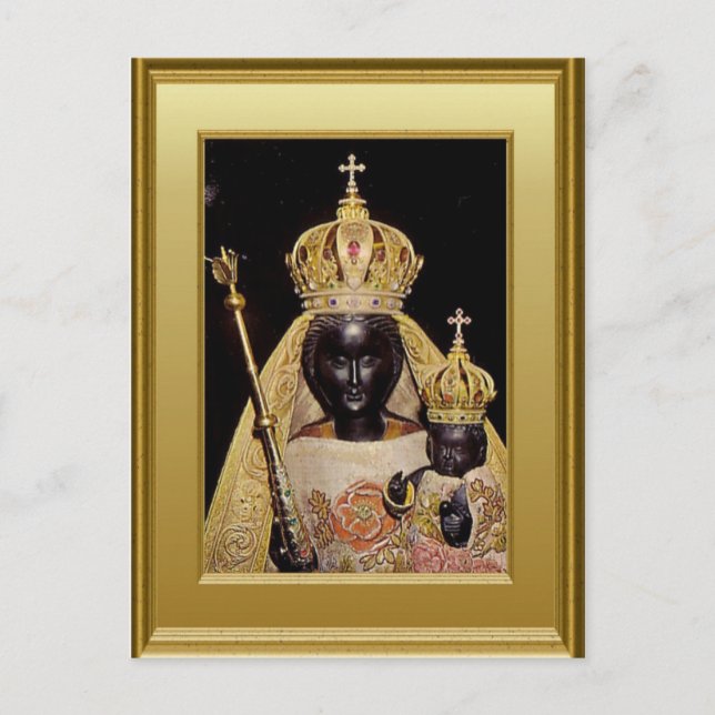 Carte Postale Vierge noire Marie et enfant Jésus (Devant)