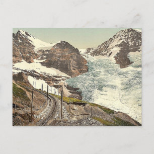 Carte Postale Vierge, railroad, Eiger and Monch, with Eiger Gl
