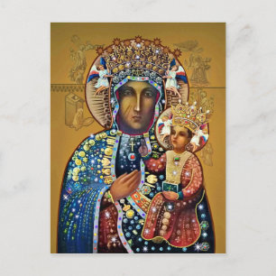 Carte Postale Vierge Vierge Marie catholique Vierge noire