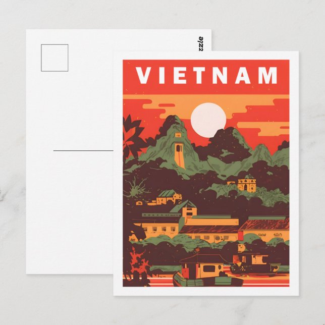 Carte Postale Vietnam célèbre Travel Place (Devant / Derrière)