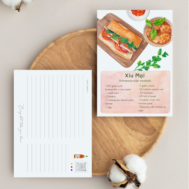 Carte postale Vietnamienne - Carte postale Recette (Créateur téléchargé)