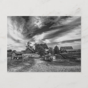 Carte postale Vieux Agritourisme noir et blanc