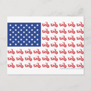 CARTE POSTALE VIEUX-BIKE-FLAG-TEE
