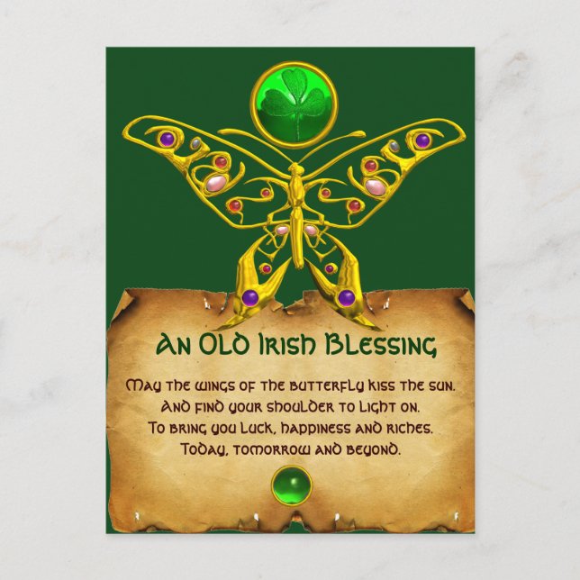 Carte Postale Vieux Blessure Irlandaise Pour Parchemin De Chance (Devant)