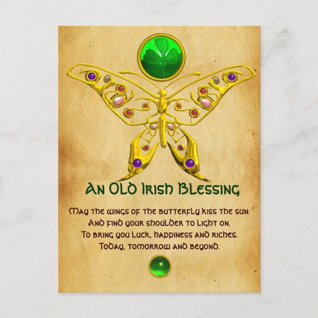 Carte Postale Vieux Blessure Irlandaise Pour Parchemin De Chance (Devant)