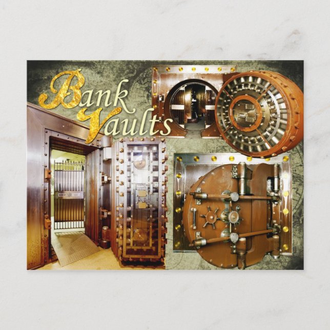 Carte Postale Vieux coffres de banque (Devant)