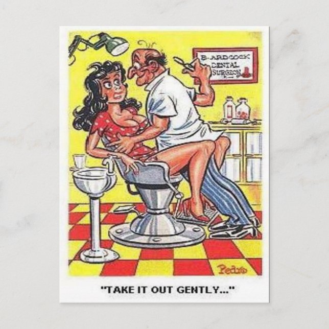 Carte postale Vieux - Comic - Dentiste (Devant)