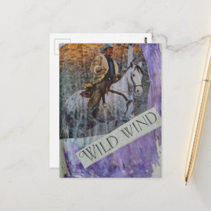 Carte Postale Vieux Cow-boy Vent Sauvage
