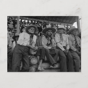 Carte Postale Vieux Cowboys au Rodeo Photo Vintage 