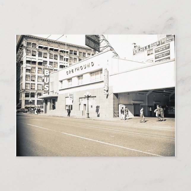 Carte Postale Vieux dépôt Greyhound (Devant)