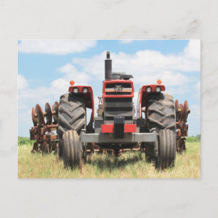 Carte Postale Vieux Grand Tracteur Assis Idle Le Jour Agréable