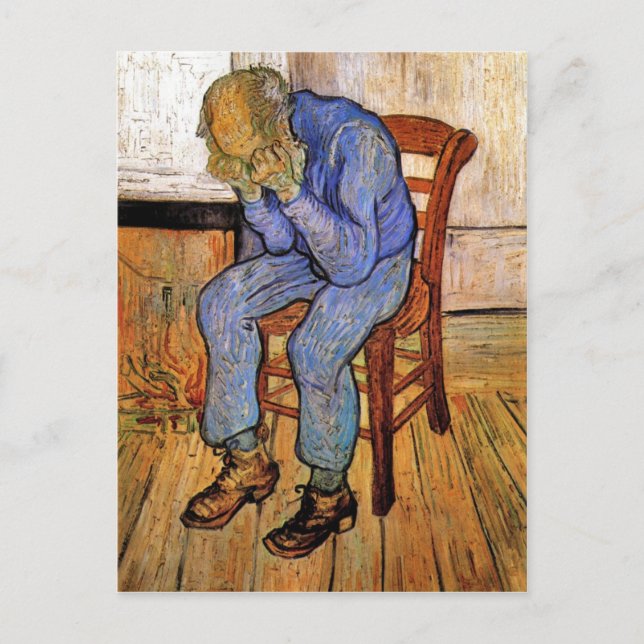 Carte Postale Vieux homme en tristesse par Vincent van Gogh 1890 (Devant)