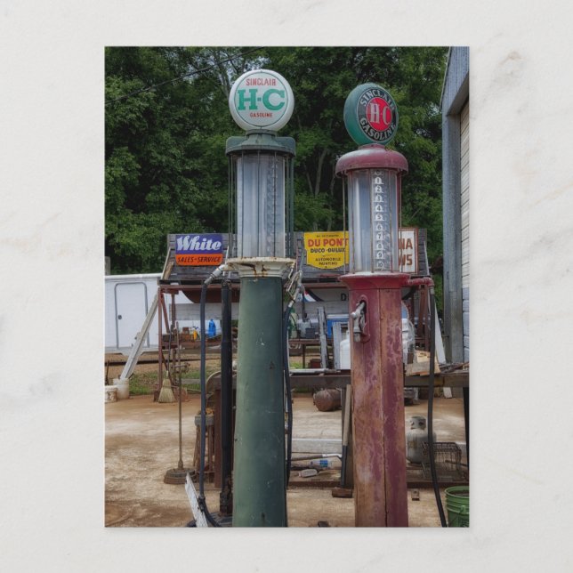 Carte Postale Vieux pompes à gaz photo (Devant)
