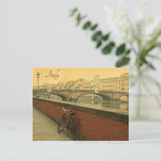 Carte Postale Vieux pont à Florence Italie Photo Vintage