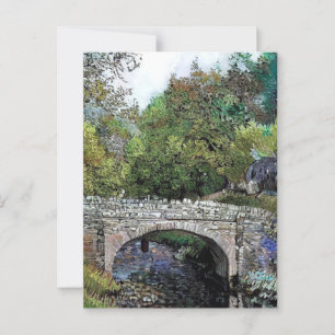 CARTE POSTALE VIEUX PONT SUR LA RIVIÈRE