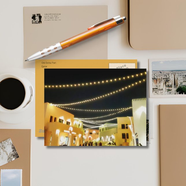 Carte Postale Vieux port de Doha la nuit (Créateur téléchargé)