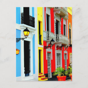 Carte Postale Vieux San Juan - Vibrant Row Houses parsèment les 