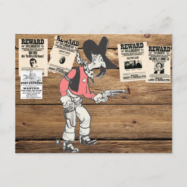 Carte Postale Vieux Sherrif Avec Arme Tirée (Devant)