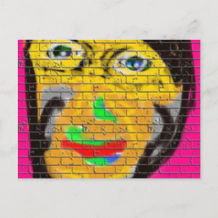 Carte Postale Vieux Visage Vélo Sage, Graffiti Art